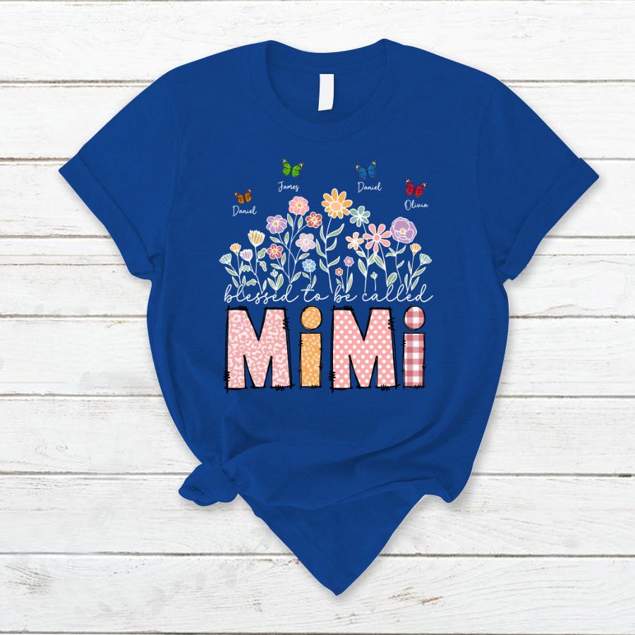 Mimi Floral And Butterfly Custom Mimi And Grandkids Gift For Mothers Day