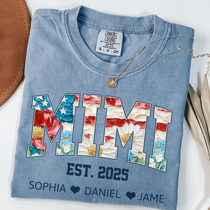 Mimi Flower America Flag Patriotic 4TH of July Gift