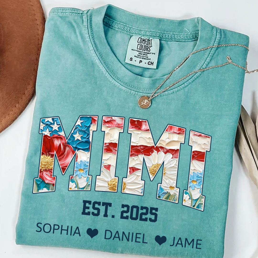 Mimi Flower America Flag Patriotic 4TH of July Gift
