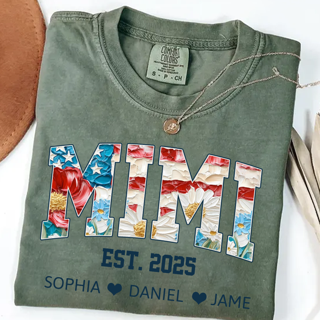 Mimi Flower America Flag Patriotic 4TH of July Gift
