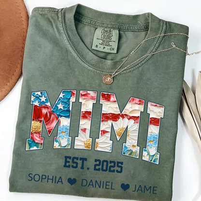Mimi Flower America Flag Patriotic 4TH of July Gift