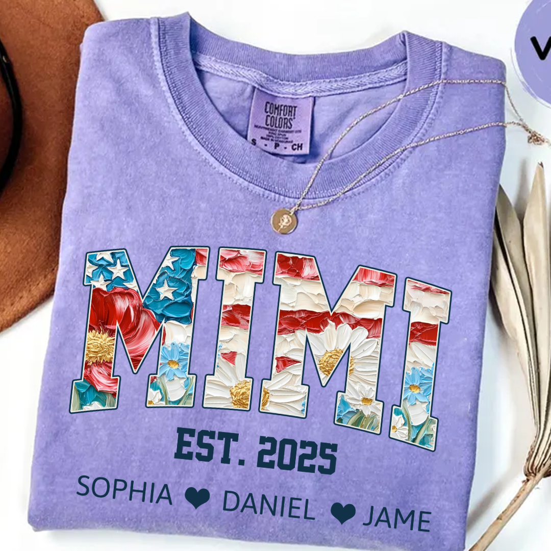 Mimi Flower America Flag Patriotic 4TH of July Gift