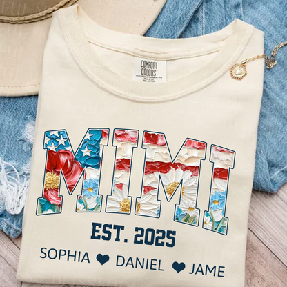 Mimi Flower America Flag Patriotic 4TH of July Gift