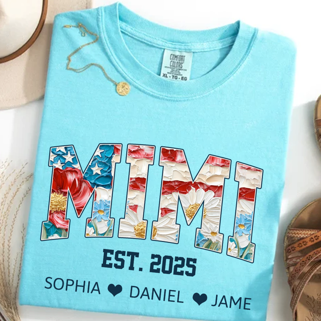 Mimi Flower America Flag Patriotic 4TH of July Gift