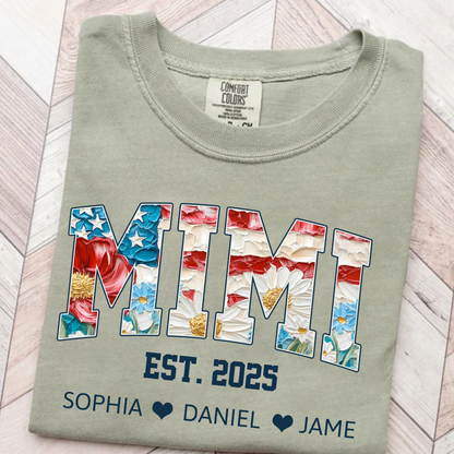 Mimi Flower America Flag Patriotic 4TH of July Gift