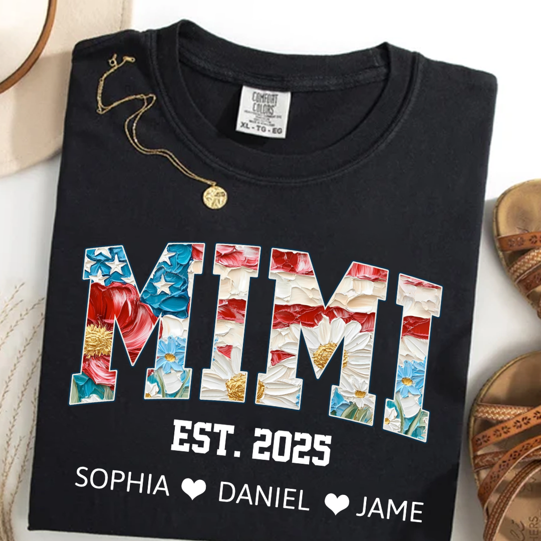 Mimi Flower America Flag Patriotic 4TH of July Gift