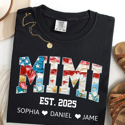 Mimi Flower America Flag Patriotic 4TH of July Gift