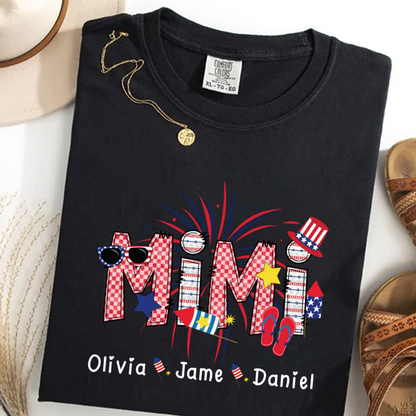 Mimi Patriotic 4th of July Custom Mimi And Grandkids Shirt