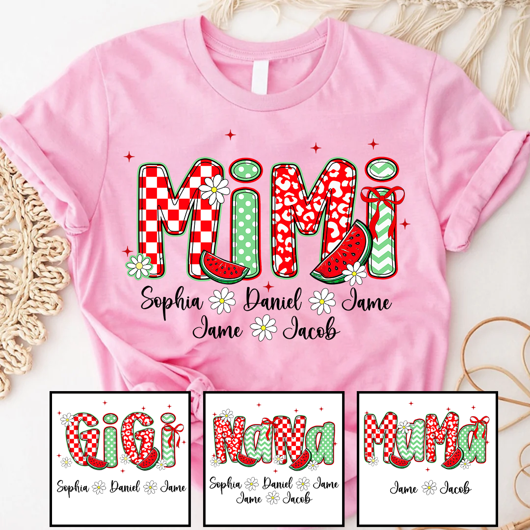 Mimi Watermelon And Grandkids Sweet Summer Time Shirt