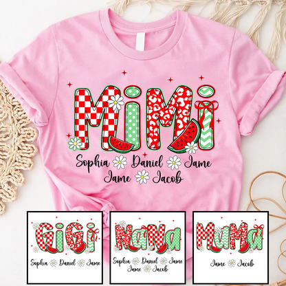 Mimi Watermelon And Grandkids Sweet Summer Time Shirt