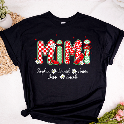 Mimi Watermelon And Grandkids Sweet Summer Time Shirt
