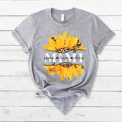 Mimi And Grandkids Sunflower T-Shirt