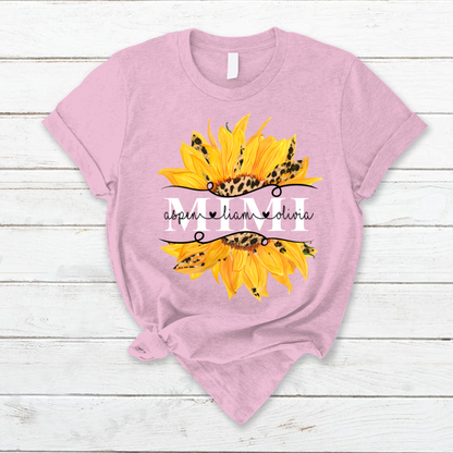 Mimi And Grandkids Sunflower T-Shirt