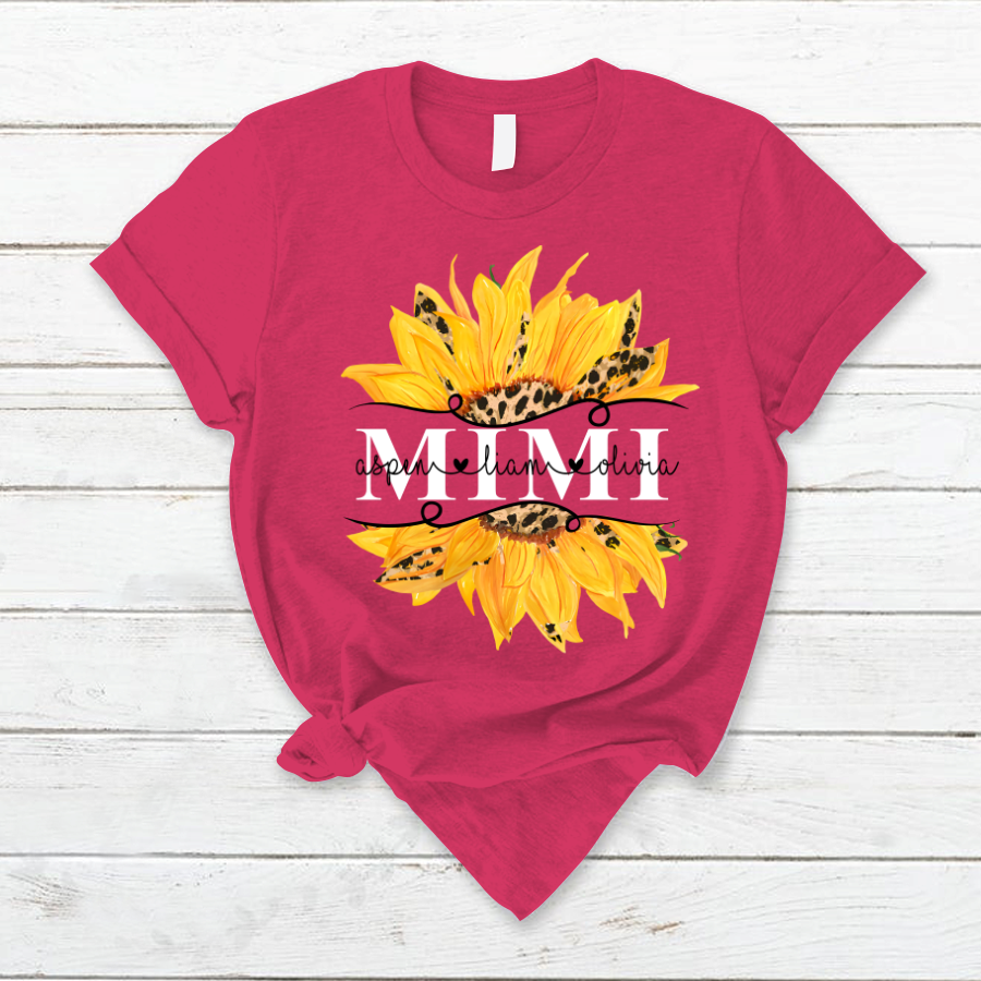 Mimi And Grandkids Sunflower T-Shirt