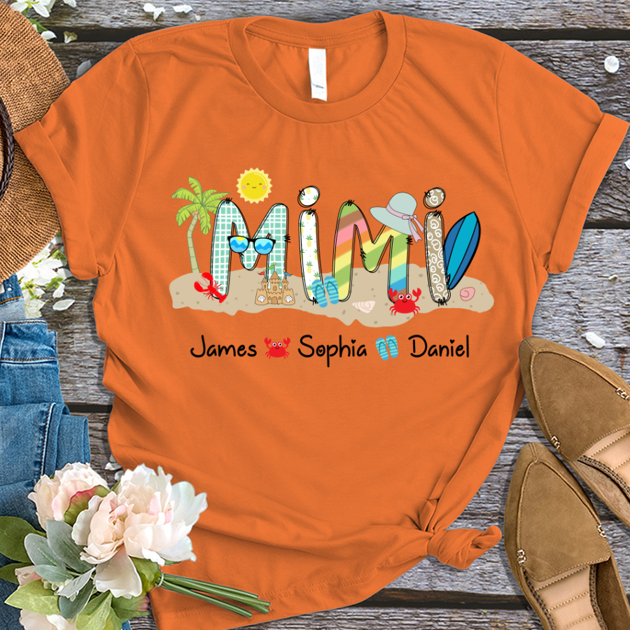 Mimi Beach Summer Shirt With Grandkids TH T-Shirt