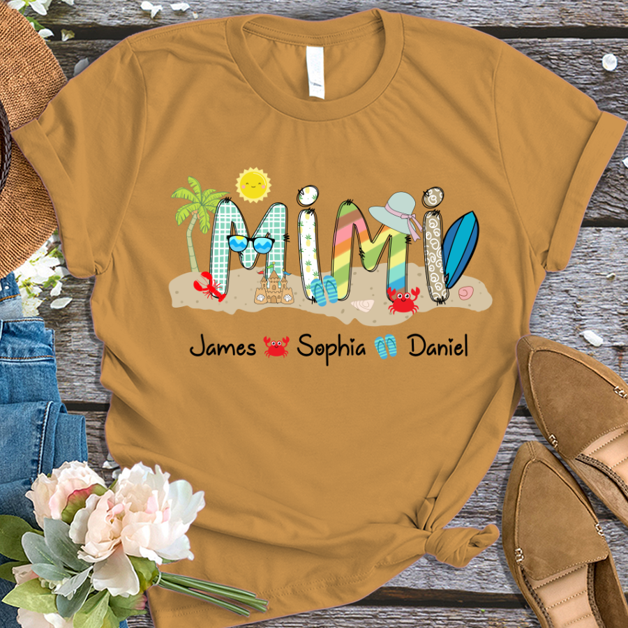 Mimi Beach Summer Shirt With Grandkids TH T-Shirt