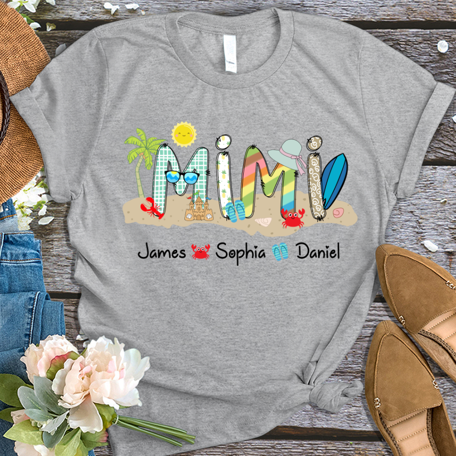 Mimi Beach Summer Shirt With Grandkids TH T-Shirt