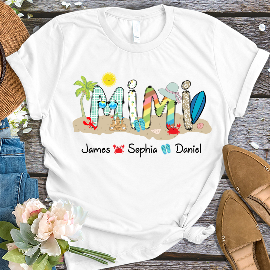 Mimi Beach Summer Shirt With Grandkids TH T-Shirt