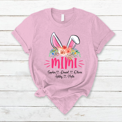 Mimi Bunny And Kid, Gift For Grandma Grammy Nana Mimi CTH01 T-Shirt