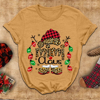 Mimi Claus Leopard Christmas, Lights Shirt