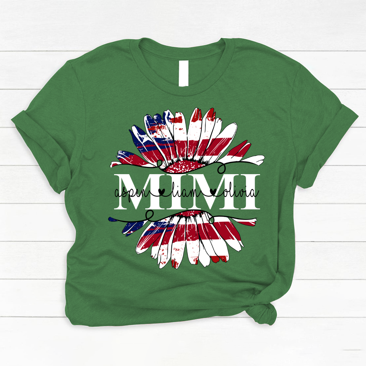 Mimi Flower Daisy Flag Custom Names And Grandkids 4th of july Classic Canvas
