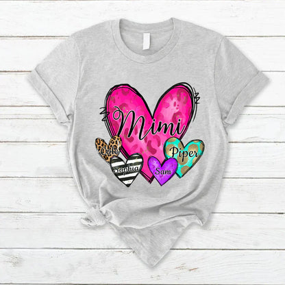 Mimi Hearts With Grandkids Leopard T-Shirt
