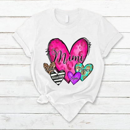Mimi Hearts With Grandkids Leopard T-Shirt