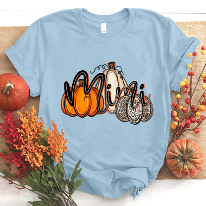 Mimi Pumpkin Leopard Autumn T-Shirt