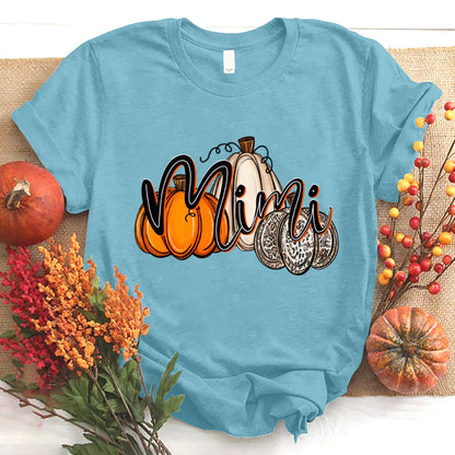 Mimi Pumpkin Leopard Autumn T-Shirt