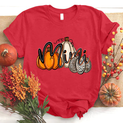 Mimi Pumpkins Leopard Autumn T-Shirt