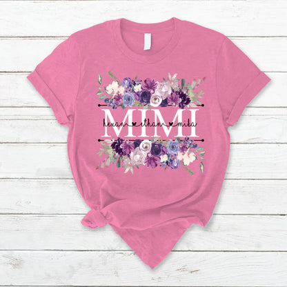 Mimi Purple Flower And Grandkids T-Shirt