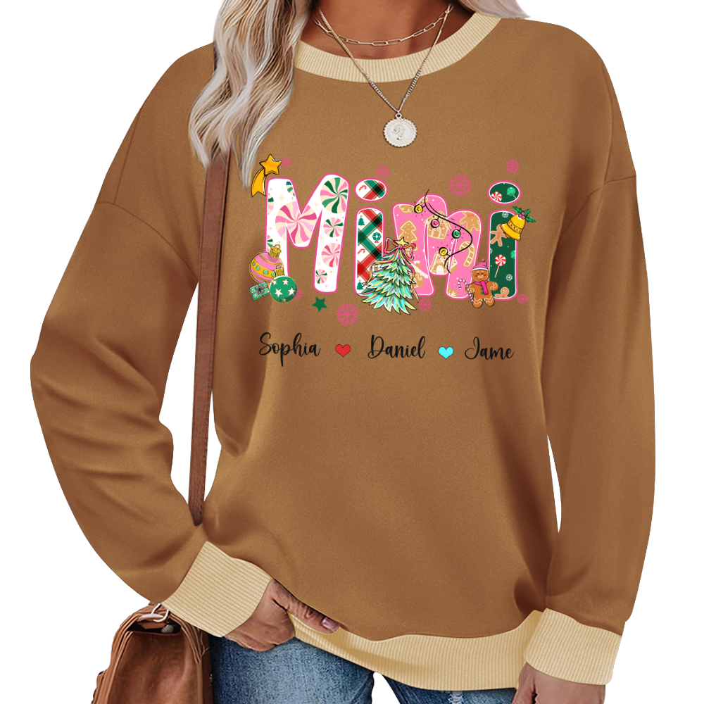 Mimi and Grandkids Christmas Personalized Gift Shirt