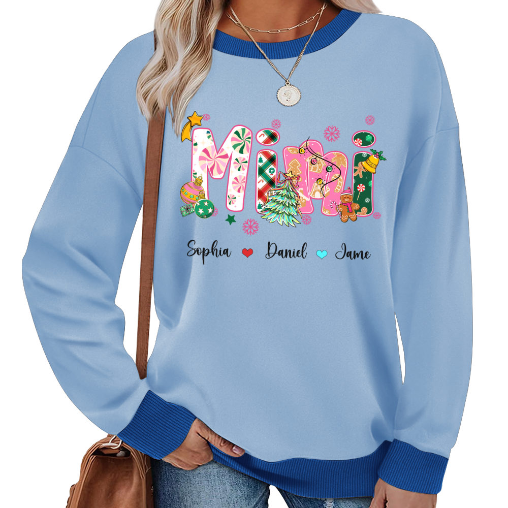 Mimi and Grandkids Christmas Personalized Gift Shirt