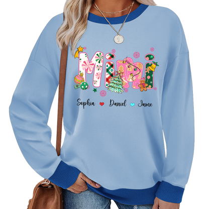 Mimi and Grandkids Christmas Personalized Gift Shirt