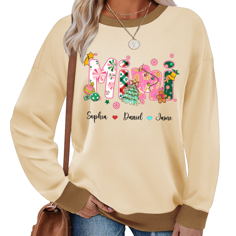Mimi and Grandkids Christmas Personalized Gift Shirt