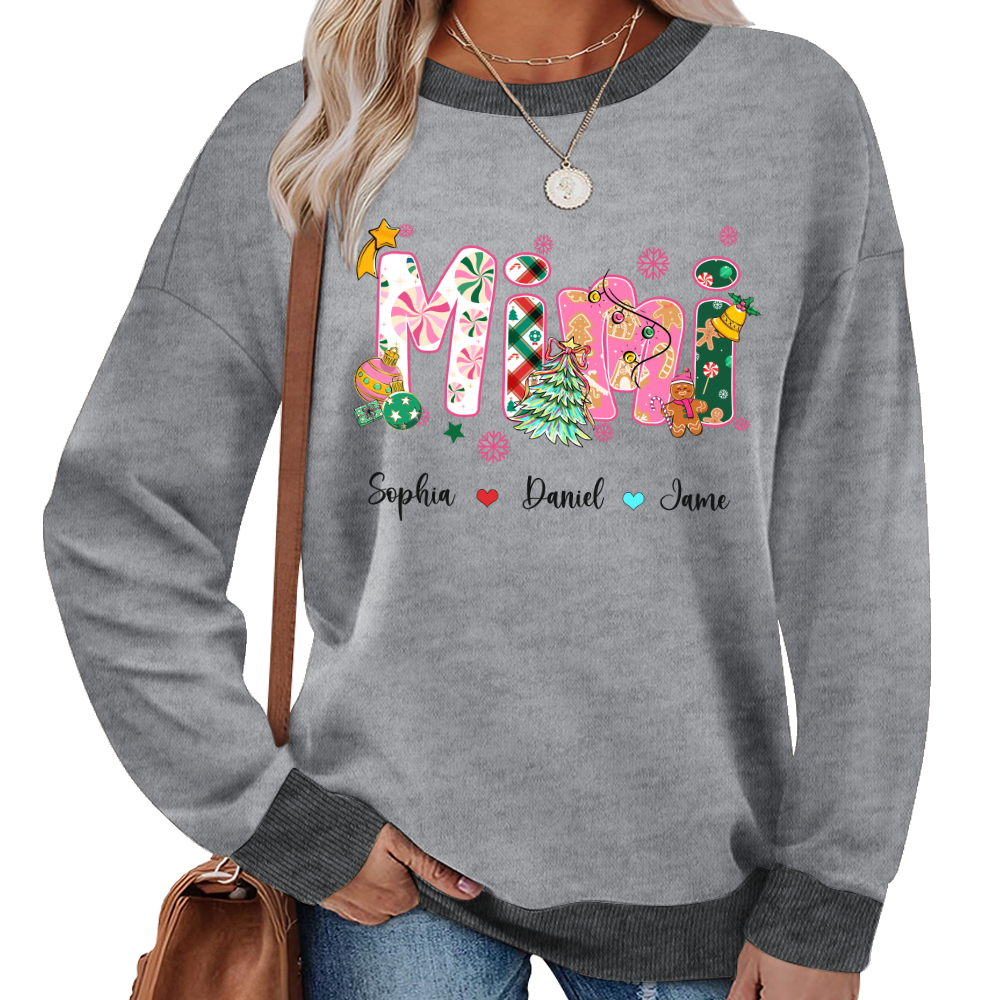 Mimi and Grandkids Christmas Personalized Gift Shirt