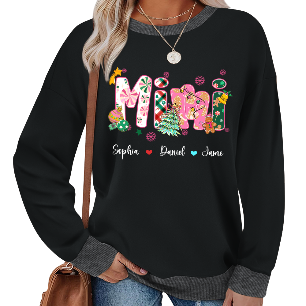 Mimi and Grandkids Christmas Personalized Gift Shirt