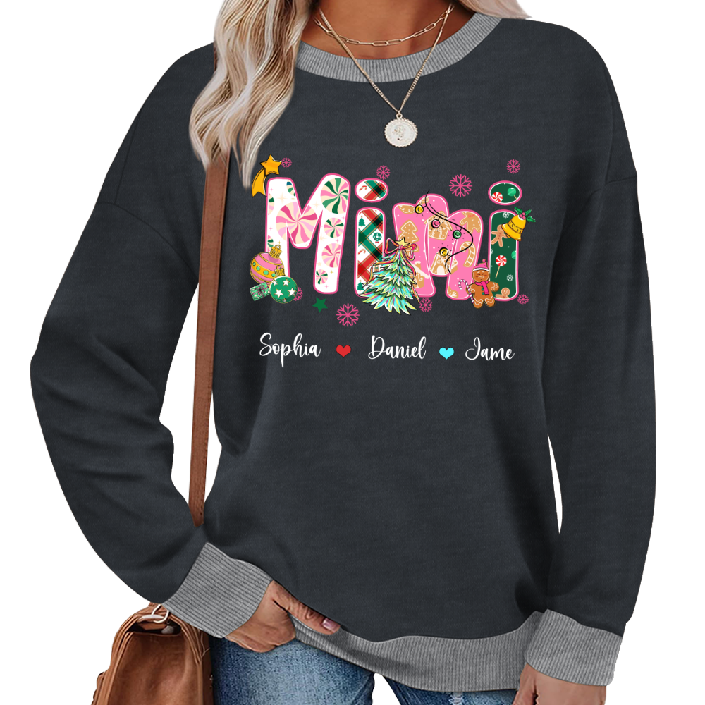 Mimi and Grandkids Christmas Personalized Gift Shirt