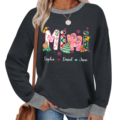 Mimi and Grandkids Christmas Personalized Gift Shirt