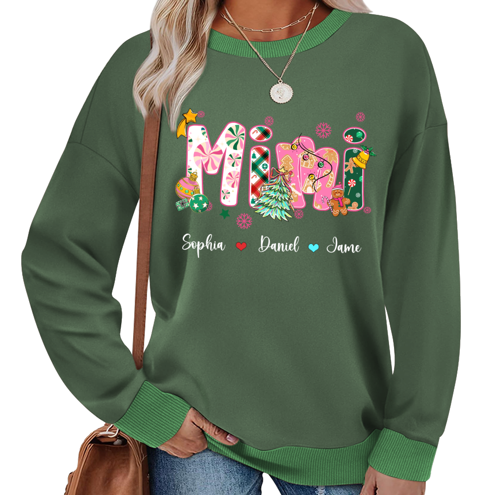 Mimi and Grandkids Christmas Personalized Gift Shirt
