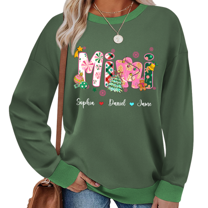 Mimi and Grandkids Christmas Personalized Gift Shirt
