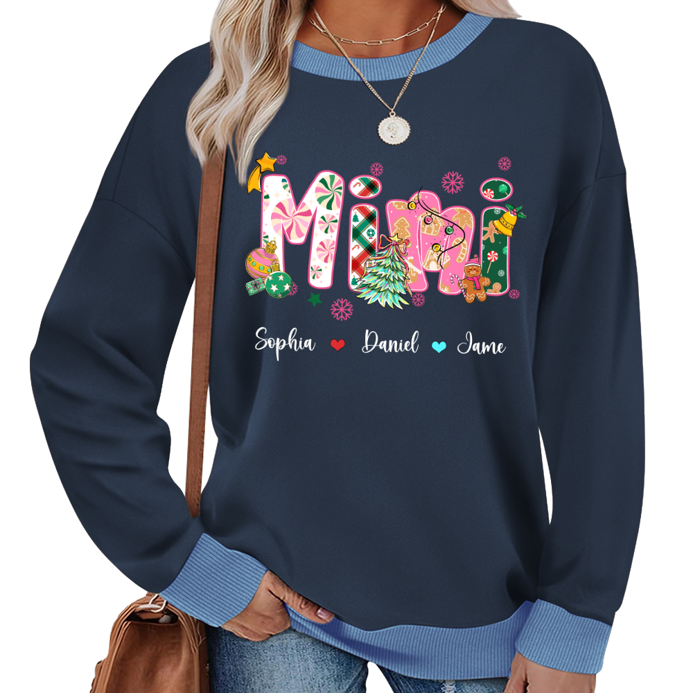 Mimi and Grandkids Christmas Personalized Gift Shirt
