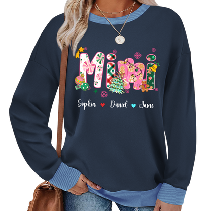 Mimi and Grandkids Christmas Personalized Gift Shirt