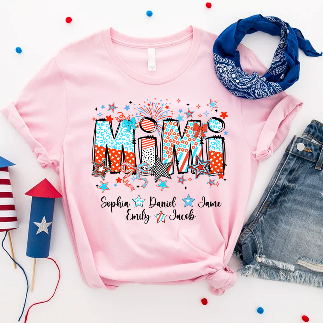 Mimi and Grandkids Star Firework USA Patriotic Independence Day