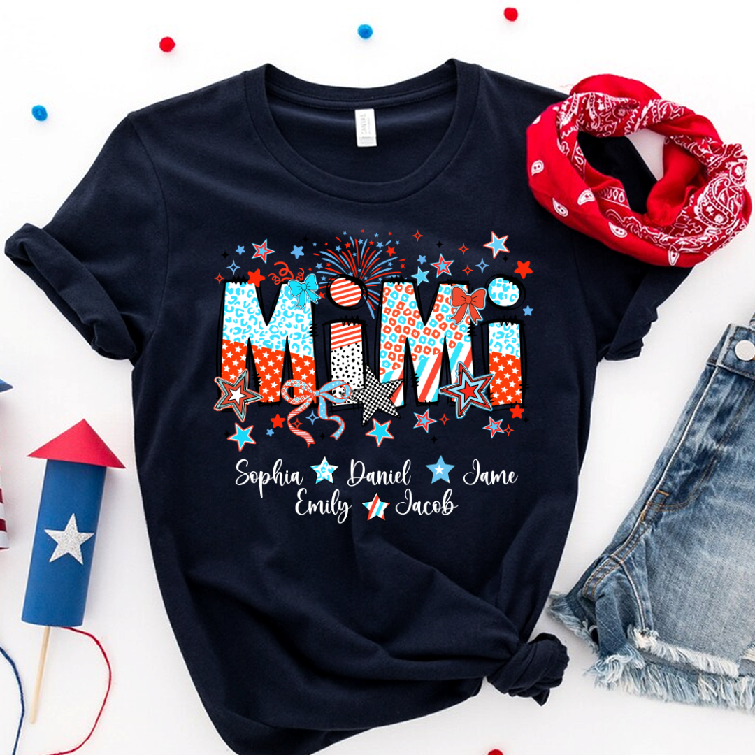Mimi and Grandkids Star Firework USA Patriotic Independence Day