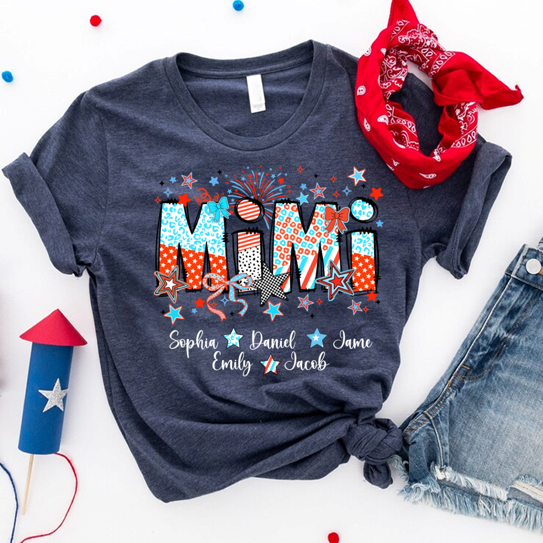 Mimi and Grandkids Star Firework USA Patriotic Independence Day