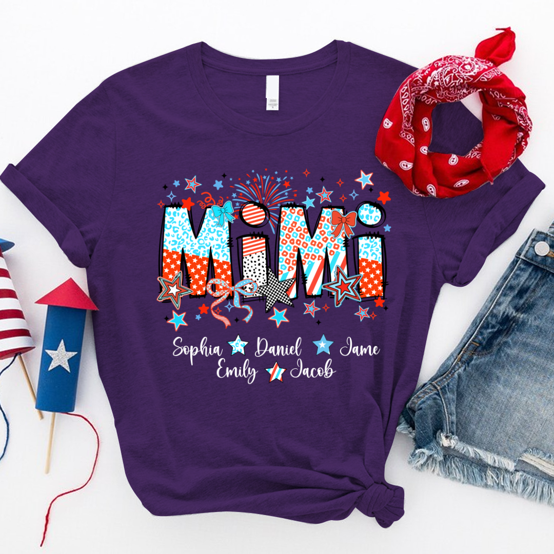 Mimi and Grandkids Star Firework USA Patriotic Independence Day