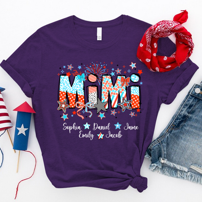 Mimi and Grandkids Star Firework USA Patriotic Independence Day