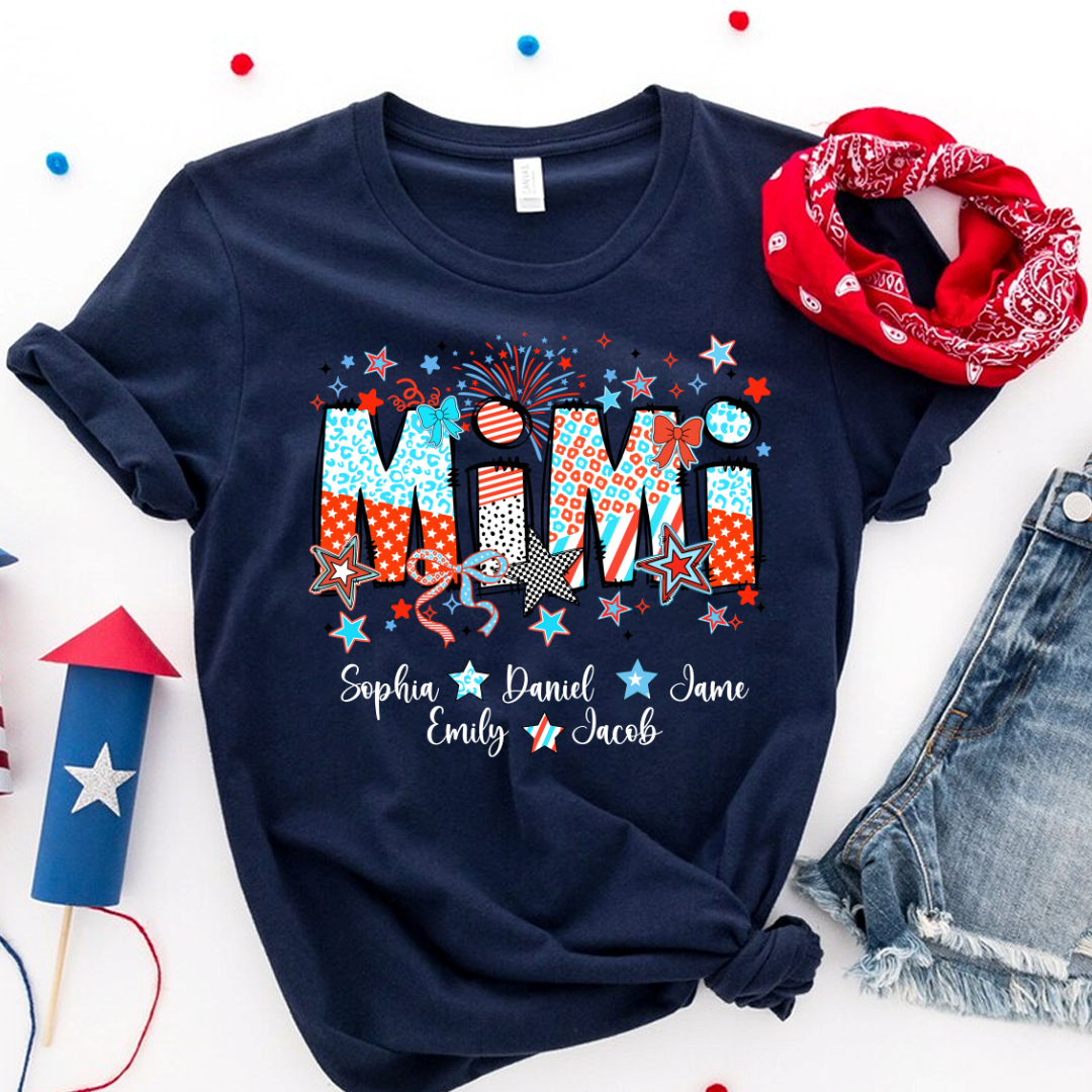 Mimi and Grandkids Star Firework USA Patriotic Independence Day
