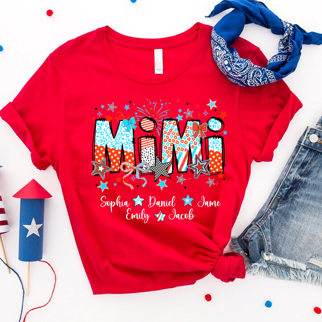 Mimi and Grandkids Star Firework USA Patriotic Independence Day